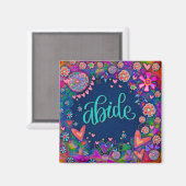 Blauer Herzspass Blumen Moderne Inspirivity Magnet (Vorderseite/Rückseite)