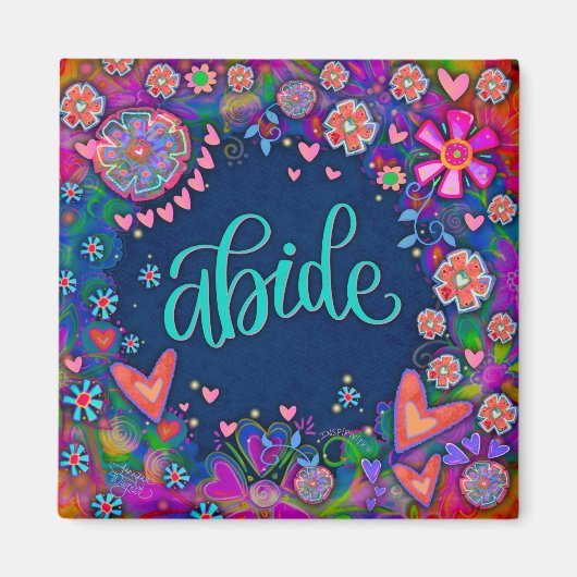 Blauer Herzspass Blumen Moderne Inspirivity Magnet (Vorne)