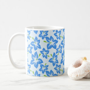 Blauer Hibiskus, Blaue Blumen, Blumenmuster Kaffeetasse