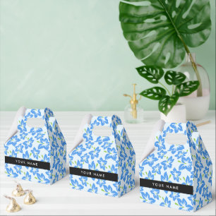Blauer Hibiskus, Blaue Blumen, Ihr Name Geschenkschachtel
