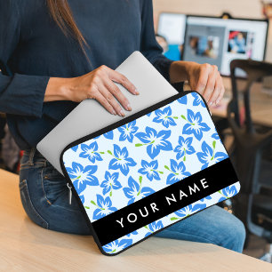 Blauer Hibiskus, Blaue Blumen, Ihr Name Laptopschutzhülle