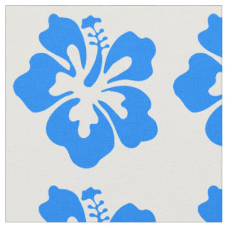 Blauer Hibiskus-Blumen-Druck Stoff