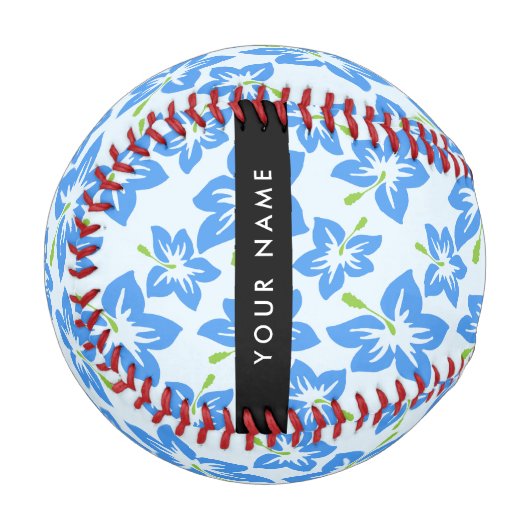 Blauer Hibiskus, Blumen, Ihr Name Baseball (Vorderseite Links)