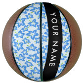 Blauer Hibiskus, Blumen, Ihr Name Basketball (Vertikal)