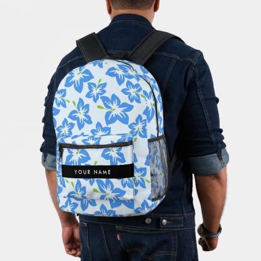 Blauer Hibiskus, Blumen, Ihr Name Bedruckter Rucksack (Insitu (Modell))