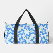 Blauer Hibiskus, Blumen, Ihr Name Duffle Bag (Vorderseite)