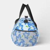 Blauer Hibiskus, Blumen, Ihr Name Duffle Bag (Rechts)