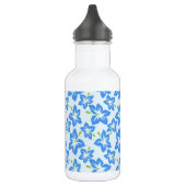 Blauer Hibiskus, Blumen, Ihr Name Edelstahlflasche (Links)