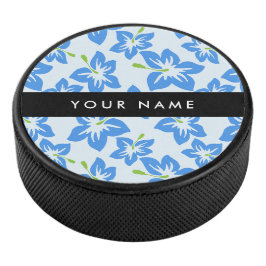 Blauer Hibiskus, Blumen, Ihr Name Eishockey Puck