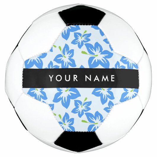 Blauer Hibiskus, Blumen, Ihr Name Fußball (Vorderseite)