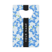 Blauer Hibiskus, Blumen, Ihr Name Geldbeutel Flaschenöffner (Vorderseite)