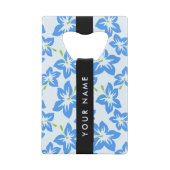 Blauer Hibiskus, Blumen, Ihr Name Geldbeutel Flaschenöffner (Rückseite)