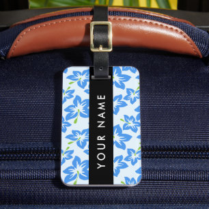 Blauer Hibiskus, Blumen, Ihr Name Gepäckanhänger