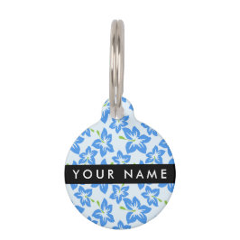 Blauer Hibiskus, Blumen, Ihr Name Haustiermarke