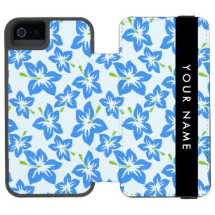 Blauer Hibiskus, Blumen, Ihr Name Incipio Watson™ iPhone 5 Geldbörsen Hülle