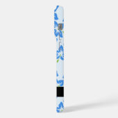 Blauer Hibiskus, Blumen, Ihr Name iPhone Hülle (Linke Seite)