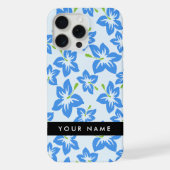Blauer Hibiskus, Blumen, Ihr Name iPhone Hülle (Rückseite)