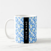 Blauer Hibiskus, Blumen, Ihr Name Kaffeetasse (Links)