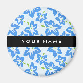 Blauer Hibiskus, Blumen, Ihr Name Magnet (Vorne)