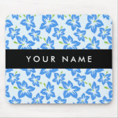 Blauer Hibiskus, Blumen, Ihr Name Mousepad (Vorne)