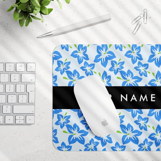 Blauer Hibiskus, Blumen, Ihr Name Mousepad