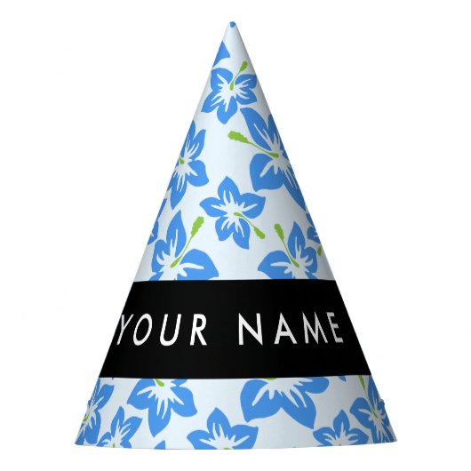 Blauer Hibiskus, Blumen, Ihr Name Partyhütchen (Vorderseite)