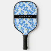 Blauer Hibiskus, Blumen, Ihr Name Pickleball Schläger (Rückseite)