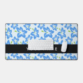 Blauer Hibiskus, Blumen, Ihr Name Schreibtischunterlage (Tastatur & Maus)