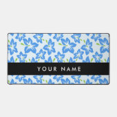 Blauer Hibiskus, Blumen, Ihr Name Schreibtischunterlage (Vorderseite)