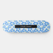 Blauer Hibiskus, Blumen, Ihr Name Skateboard (Horizontal)