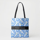 Blauer Hibiskus, Blumen, Ihr Name Tasche (Vorderseite)
