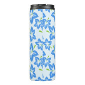 Blauer Hibiskus, Blumen, Ihr Name Thermosbecher (Rückseite)