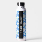 Blauer Hibiskus, Blumen, Ihr Name Trinkflasche (Links)