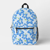Blauer Hibiskus, Blumen, Muster von Blume Bedruckter Rucksack (Vorderseite)