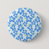 Blauer Hibiskus, Blumen, Muster von Blume Button (Vorderseite)