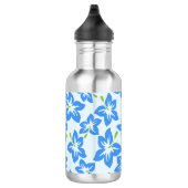 Blauer Hibiskus, Blumen, Muster von Blume Edelstahlflasche (Rechts)