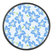 Blauer Hibiskus, Blumen, Muster von Blume Eishockey Puck (Vorderseite)