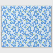 Blauer Hibiskus, Blumen, Muster von Blume Geschenkpapier (Flach)