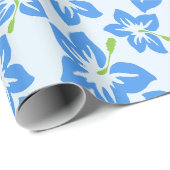 Blauer Hibiskus, Blumen, Muster von Blume Geschenkpapier (Rolleneckpunkt)