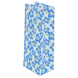 Blauer Hibiskus, Blumen, Muster von Blume Geschenktüte Für Weinflaschen