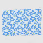 Blauer Hibiskus, Blumen, Muster von Blume Golfhandtuch (Horizontal)