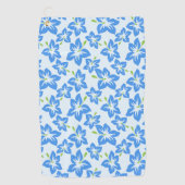 Blauer Hibiskus, Blumen, Muster von Blume Golfhandtuch (Vorderseite)