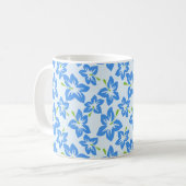 Blauer Hibiskus, Blumen, Muster von Blume Kaffeetasse (Vorderseite Links)
