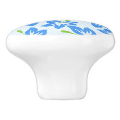 Blauer Hibiskus, Blumen, Muster von Blume Keramikknauf (Seitenansicht)