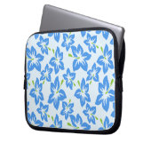 Blauer Hibiskus, Blumen, Muster von Blume Laptopschutzhülle (Vorderseite Links)