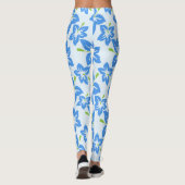Blauer Hibiskus, Blumen, Muster von Blume Leggings (Rückseite)
