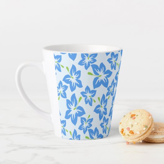 Blauer Hibiskus, Blumen, Muster von Blume Milchtasse (Beispiel)