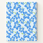 Blauer Hibiskus, Blumen, Muster von Blume Notizblock (Rückseite)