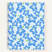 Blauer Hibiskus, Blumen, Muster von Blume Notizblock (Vorderseite)