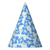 Blauer Hibiskus, Blumen, Muster von Blume Partyhütchen (Links)